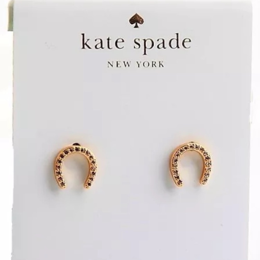 NWT Kate Spade Lucky Horseshoe Earrings - Picture 2 of 6